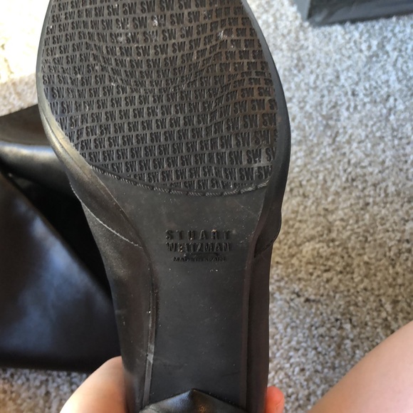 SOLD:Stuart Weitzman Pointed Toe Leather Boots - Picture 5 of 10